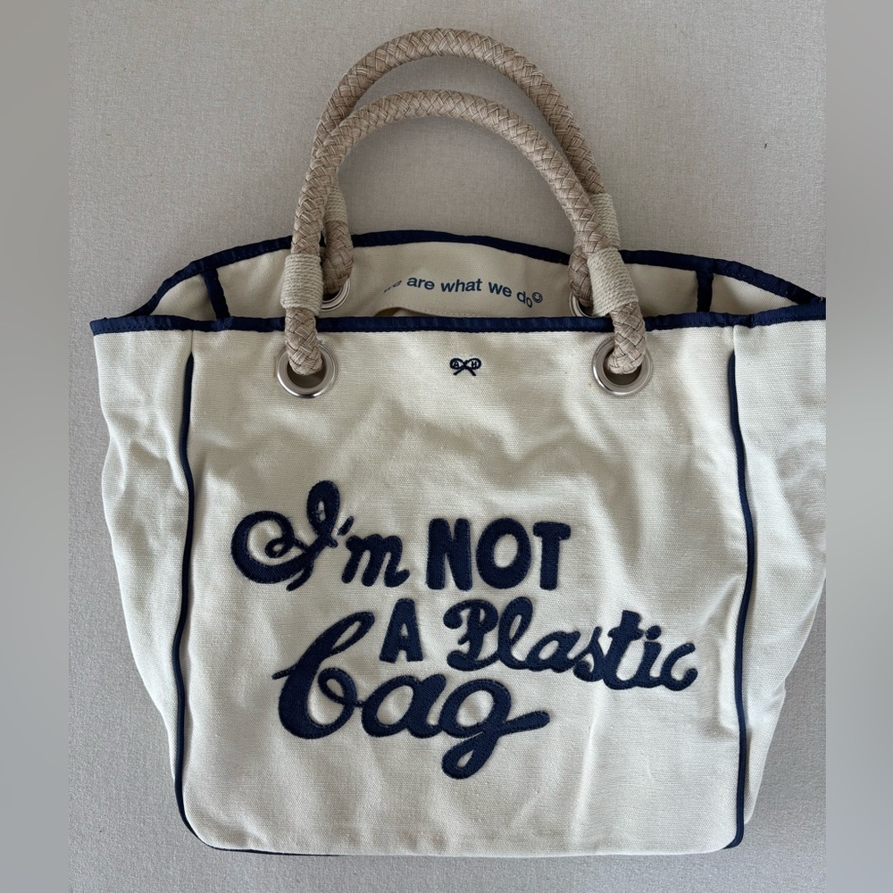 Anya Hindmarch vintage I’m not a plastic bag tote canvas